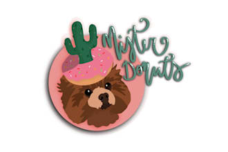 design awesome cactus donuts dog shop logo