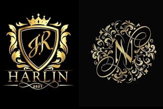 do wedding, crest, feminine, botanical, signature, monogram or initial logo