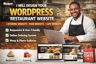 design wordpress restaurant website catering website food website cafe website