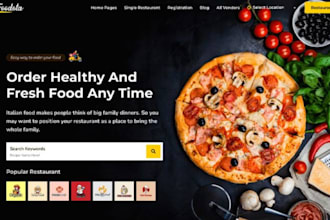 design food catering website, food truck, bakery ordering, restaurant website