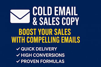 craft cold email copy sales emails and outreach marketing messages for brands