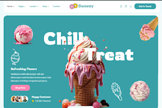 design lucrative ice cream shopify store cookies chocolate website candy website
