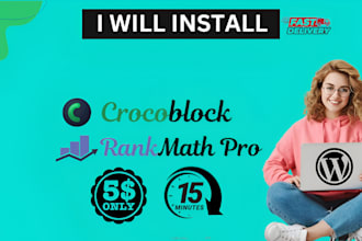 install crocoblock and rank math pro with original license in 15 minutes