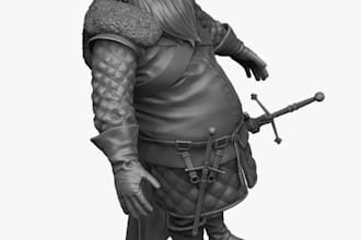 sculpt 3d miniature, 40k war hammer, dnd tabletop game figurine for 3d printing