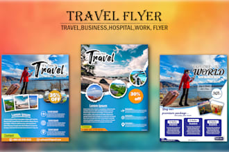 create a professional flyer ,travel flyer,menu,