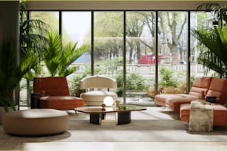 modern hotel lobby interior render,lounge, vip room,diner buffet,d5 render, cgi