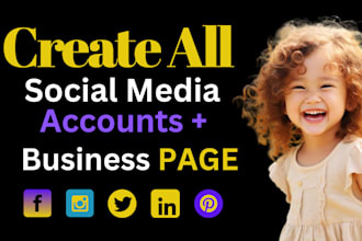 perfect all social media accounts create and business page setup