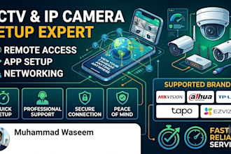 configure cctv and IP cameras remotely for hikvision, dahua, nvr, dvr