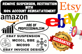 reinstate your suspended ebay account, remove mc999, mc011, mc133, mc172,bbe,inr