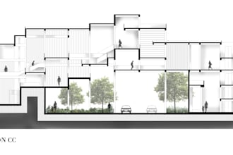 do colored texture plans of existing 2d plan, section for architectural project
