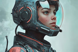 do a sci fi character art and sci fi character illustration