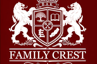 design luxury regal heraldic family crest coat of arms logo with branding kit