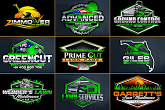 make modern agriculture, lawn care and landscape logo design with victor file