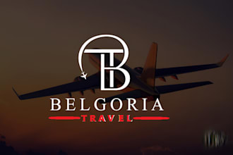 design modern travel, hotel, vacation and agency logo with branding kit