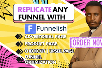 clone ecommerce funnelish templates advertorial page sales page checkout page