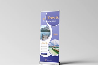 design roll up, pop up design, retractable banner