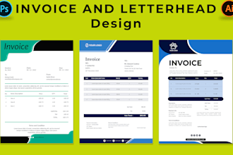 design update and redesign invoice, letterhead  professional, modern