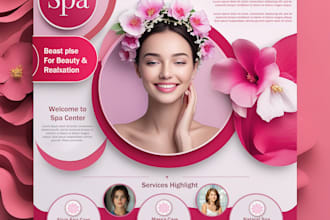 do spa beauty salon barber and lash manu flyer design