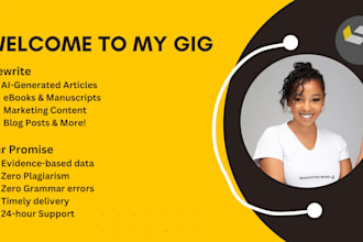 rewrite ai content, humanize chat gpt essays, edit ebooks, offer zero plagiarism