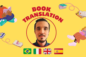 translate books into portuguese, italian, english, spanish