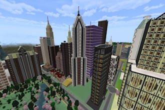 build skyscrappers and terraform, redstone item sorter etc