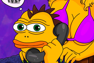 be memecoin artist, sketch crypto memecoin art, funny meme video, twitter banner