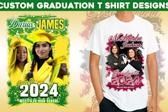 do custom unique senior graduation t shirt design