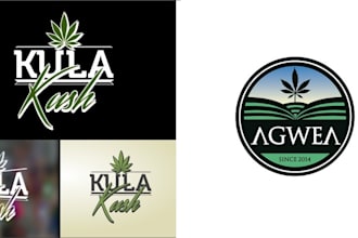 do modern minimalist weed logo design 24 hours
