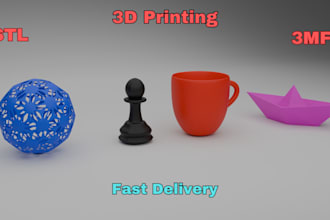 model 3d objects for 3d printing with stl file in 8 hours