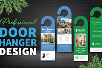 design door hanger flyer, postcard, media kit,and brochure