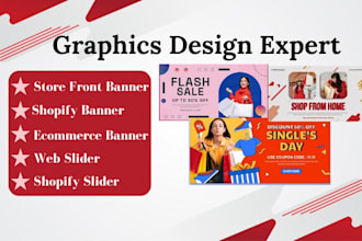 design a creative shopify banner, ecommerce banner, web slider, esty banner