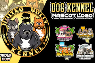 draw your dogs, bullies, frenchie dog kennel logo