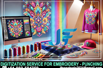 vectorized design and digitization for embroidery