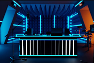 design 3d game house, 8k rendering, ,luxury gaming room, music studio, vr zone
