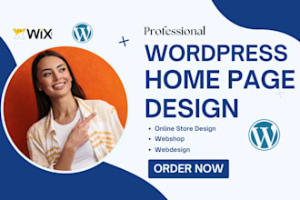 responsive wordpress landing page, homepage, webshop one page website design