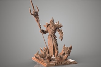 3d medieval statue,stl asset,3d print mythical tabletop rpg creature,resin minis