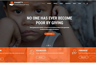 nonprofit website for charity, donation, fundraising, 501c3 crowdfunding and ngo