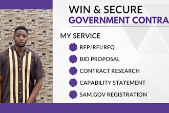 government contract rfp, rfq, rfi, bid proposal and research government contract