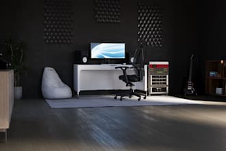 3d music studio, recording studio, stream room, soundproof,3d gaming room design