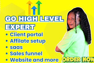 set up sales funnel, ghl affilate, client portal, saas, website on gohighevel