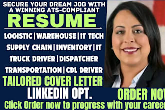 craft a logistics resume, sales and supply chain, IT support and project manager