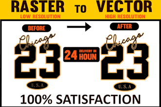 vectorize image to vector tracing and convert raster to vector logo recreate