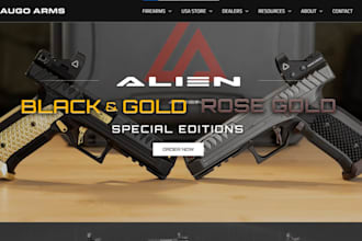 build firearm website gun ammunition website weapon shopify store dropshipping