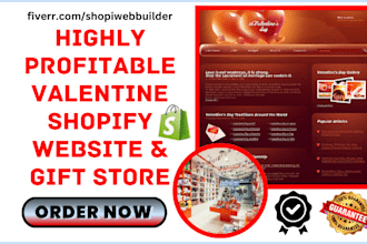 design shopify valentine website gift store loyalty card flower store gift card
