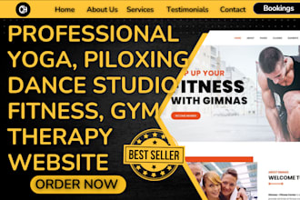 design yoga piloxing dance studio fitness wellness gym coaching therapy website