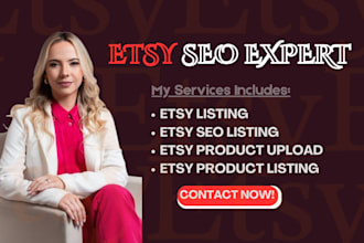 etsy seo listing, etsy product listing, description and ecommerce product upload