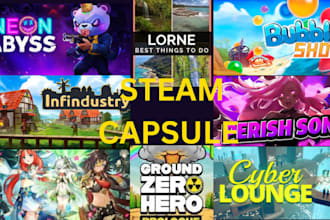 design steam capsule design for game and marketing banner