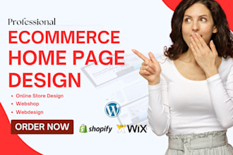 shopify homepage design webshop ecommerce page design godaddy, wix homepage seo