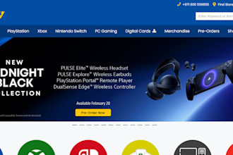design gaming accessories shopify store consoles ps5 xbox store gaming website