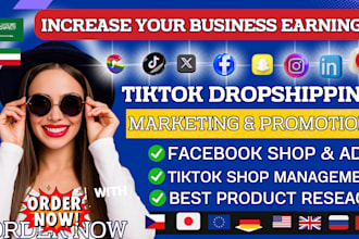 boost, manage tiktok dropshipping shop, fb ig meta shop, or affiliate marketing